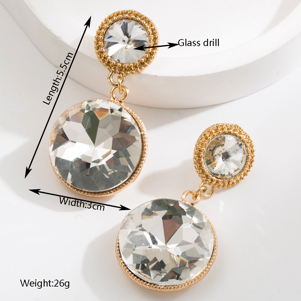 Wholesale Crystal Heart Leopard Print Diamond Earrings
